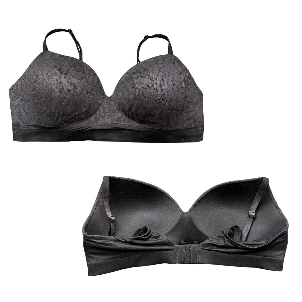 Soma Black Wireless Formed Floral Lace Pattern Bra